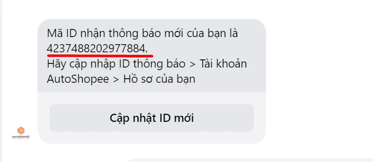 Mã ID kênh thông báo nhận được từ tin nhắn hệ thống