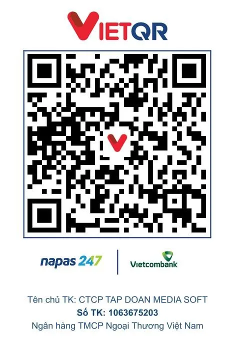 Mã VietQR chuyển khoản ngân hàng Vietcombank Công ty MediaSoft