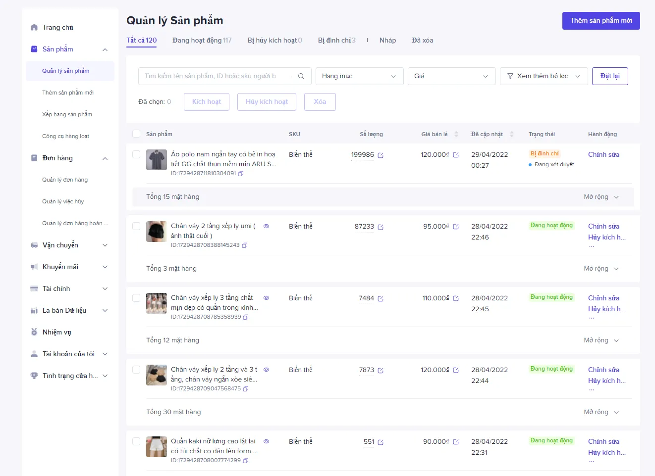 Kết quả sao chép sản phẩm sang TikTok Shop thành công