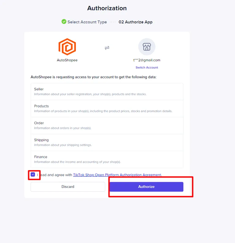 Xác nhận cấp quyền truy cập đơn hàng và tài chính cho TikTok Shop