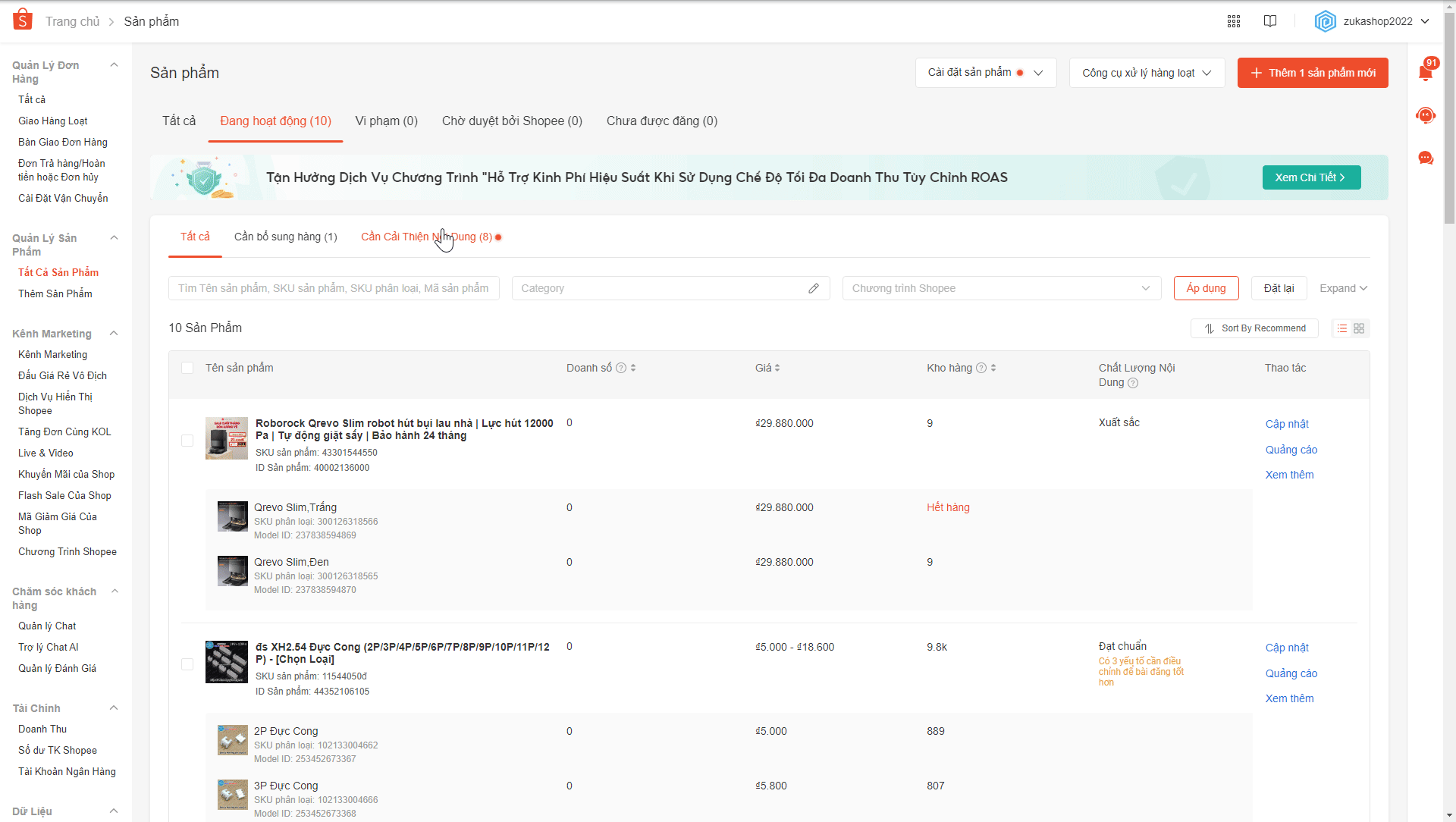 Ảnh động minh hoạ thao tác xuất file Excel dữ liệu sản phẩm từ Shopee